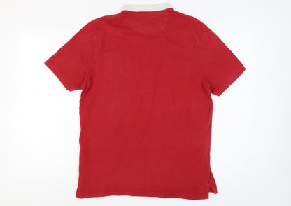 Farah Men's Red Polo Shirt L Cotton Short Sleeve