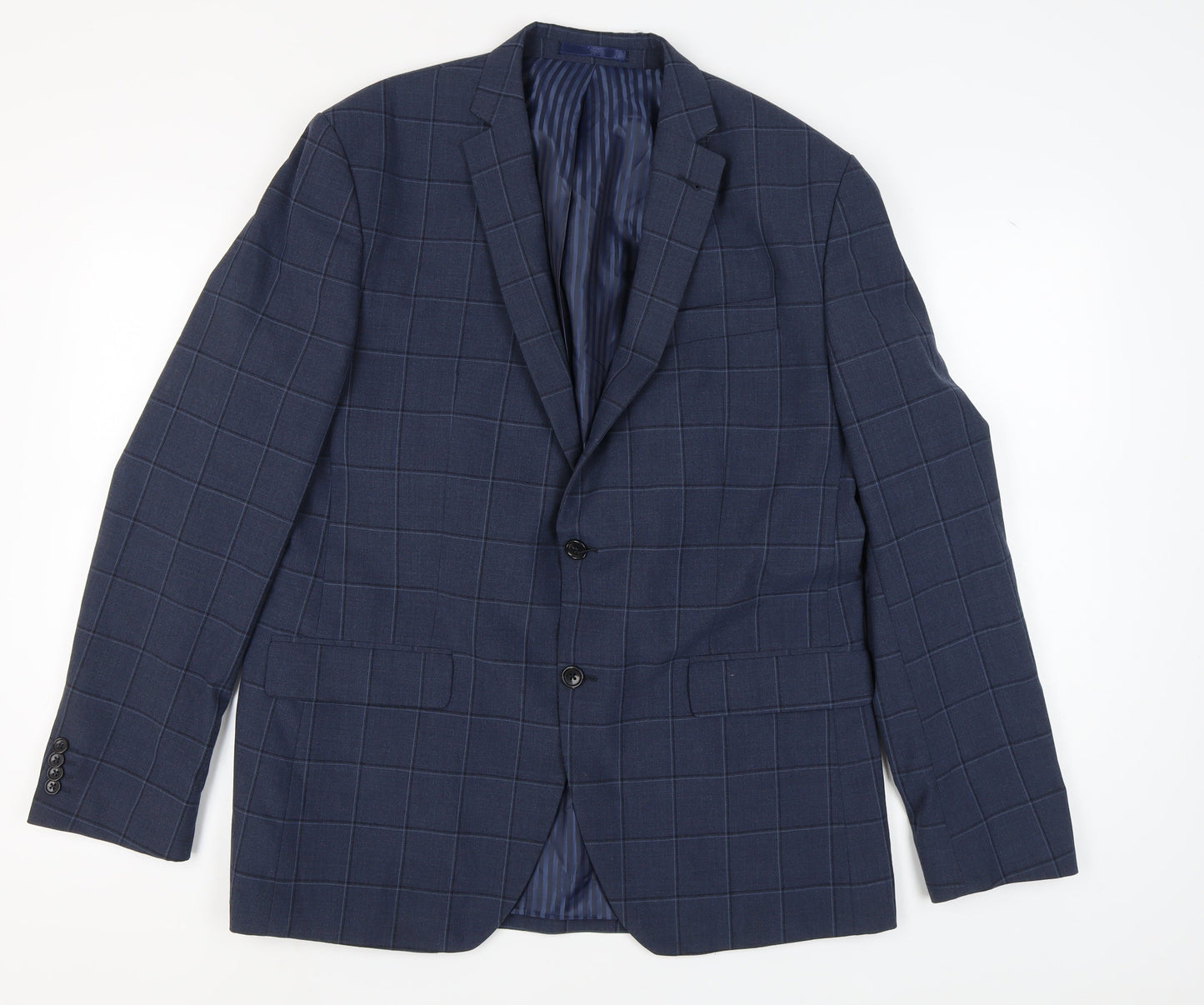 Mens UK Size 44 Jeff Banks Regular Blue Suit Jacket