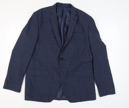 Mens UK Size 44 Jeff Banks Regular Blue Suit Jacket