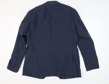 Mens UK Size 44 Jeff Banks Regular Blue Suit Jacket