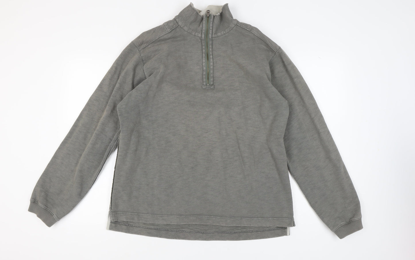 White Stuff Men's Grey Henley Sweatshirt Size L
