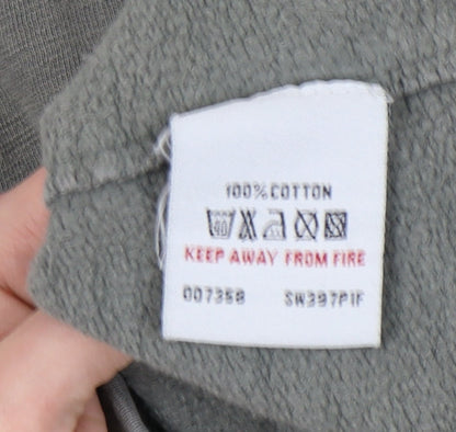 White Stuff Men's Grey Henley Sweatshirt Size L