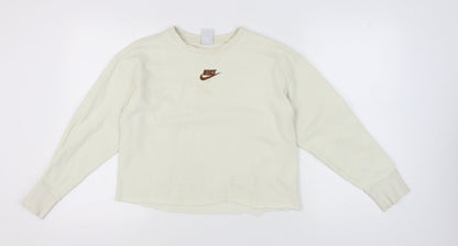 Nike Girls Ivory XL Pullover Sweatshirt Long Sleeve Casual