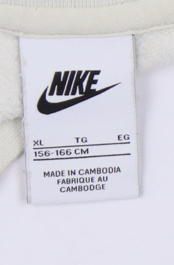 Nike Girls Ivory XL Pullover Sweatshirt Long Sleeve Casual