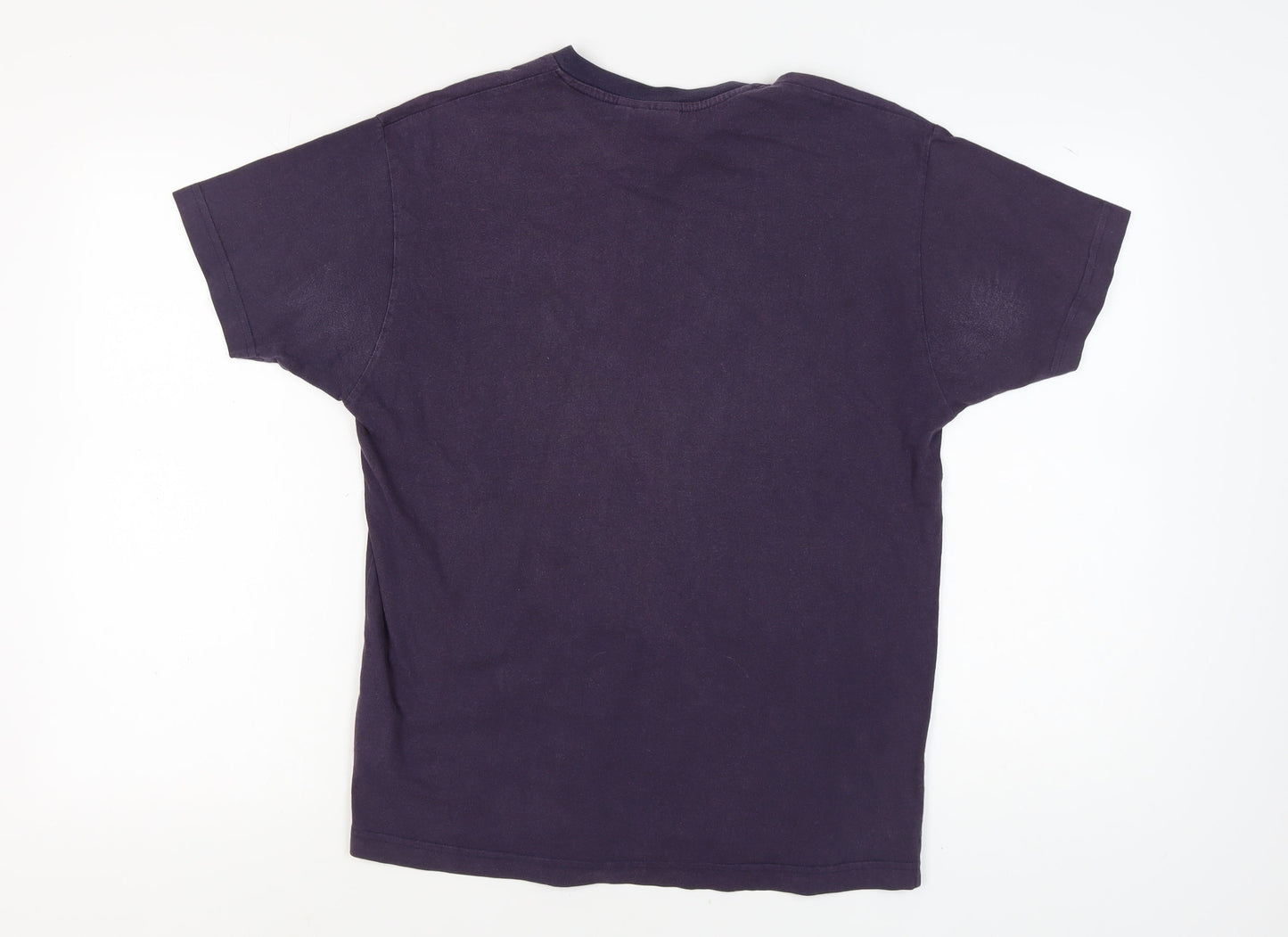Kangol Men's Purple Cotton V-Neck Logo T-Shirt M