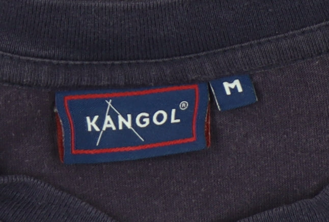 Kangol Men's Purple Cotton V-Neck Logo T-Shirt M