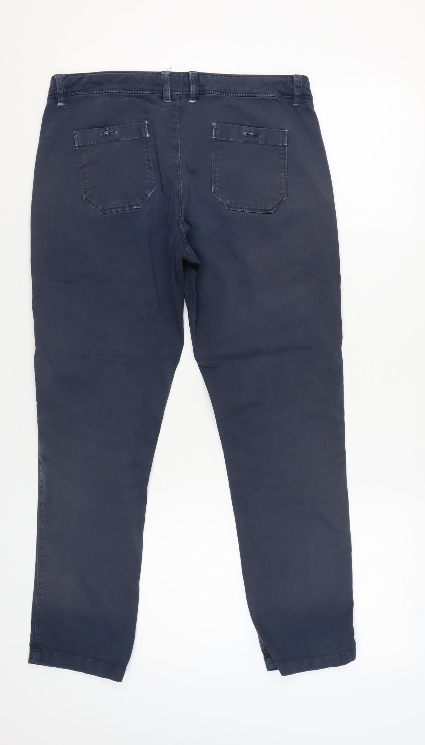 Womens UK Size 12 FatFace Regular Fit Chino Blue Trousers