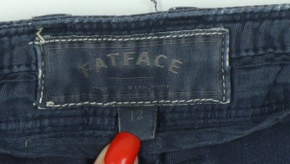 Womens UK Size 12 FatFace Regular Fit Chino Blue Trousers