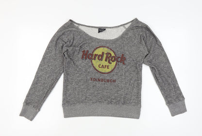 Womens UK Size S Hard Rock Cafe Grey Pullover Sweatshirt