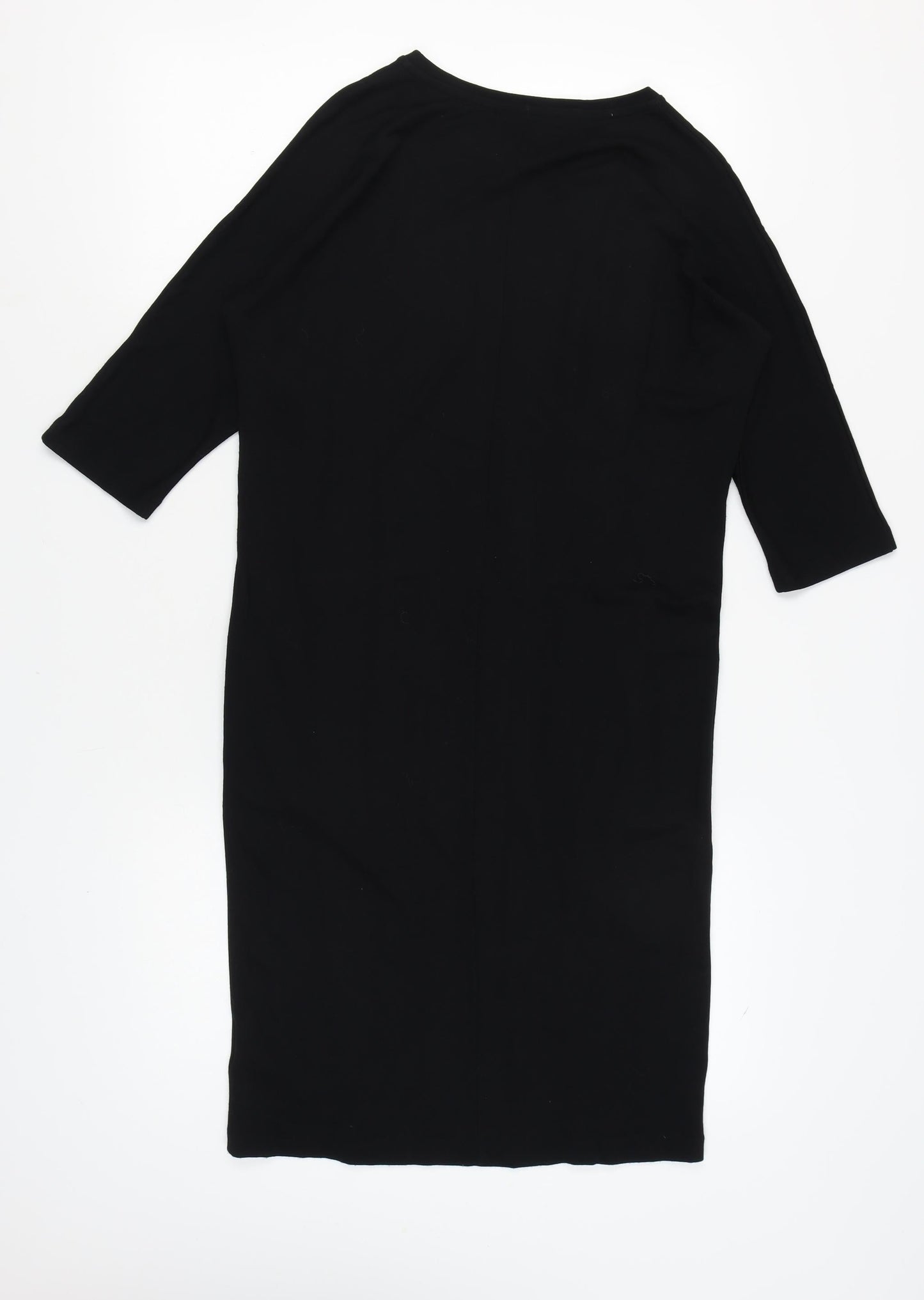 Jaeger Women's Black S Dress, 3/4 Sleeve, Round Neck