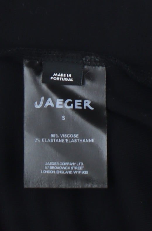 Jaeger Women's Black S Dress, 3/4 Sleeve, Round Neck