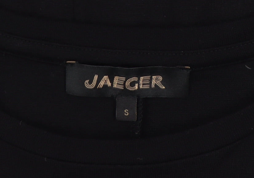 Jaeger Women's Black S Dress, 3/4 Sleeve, Round Neck