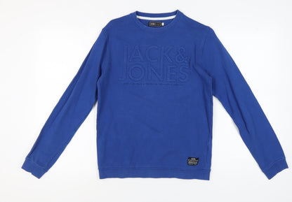 Mens UK Size S JACK & JONES Blue Pullover Sweatshirt