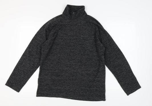 Mens UK Size M Mountain Warehouse Black 1/4 Zip Sweatshirt