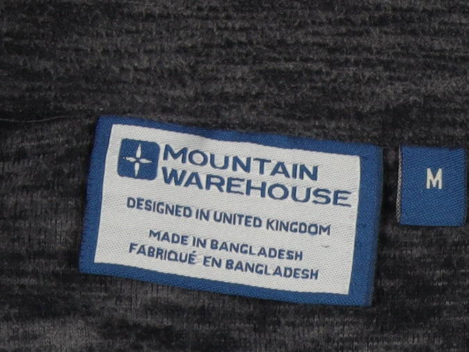 Mens UK Size M Mountain Warehouse Black 1/4 Zip Sweatshirt
