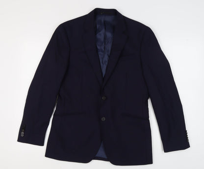 T.M. Lewin Men's Blue Wool Blazer Size 39 Regular