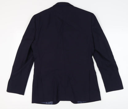 T.M. Lewin Men's Blue Wool Blazer Size 39 Regular