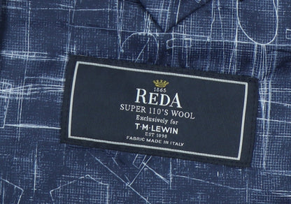 T.M. Lewin Men's Blue Wool Blazer Size 39 Regular