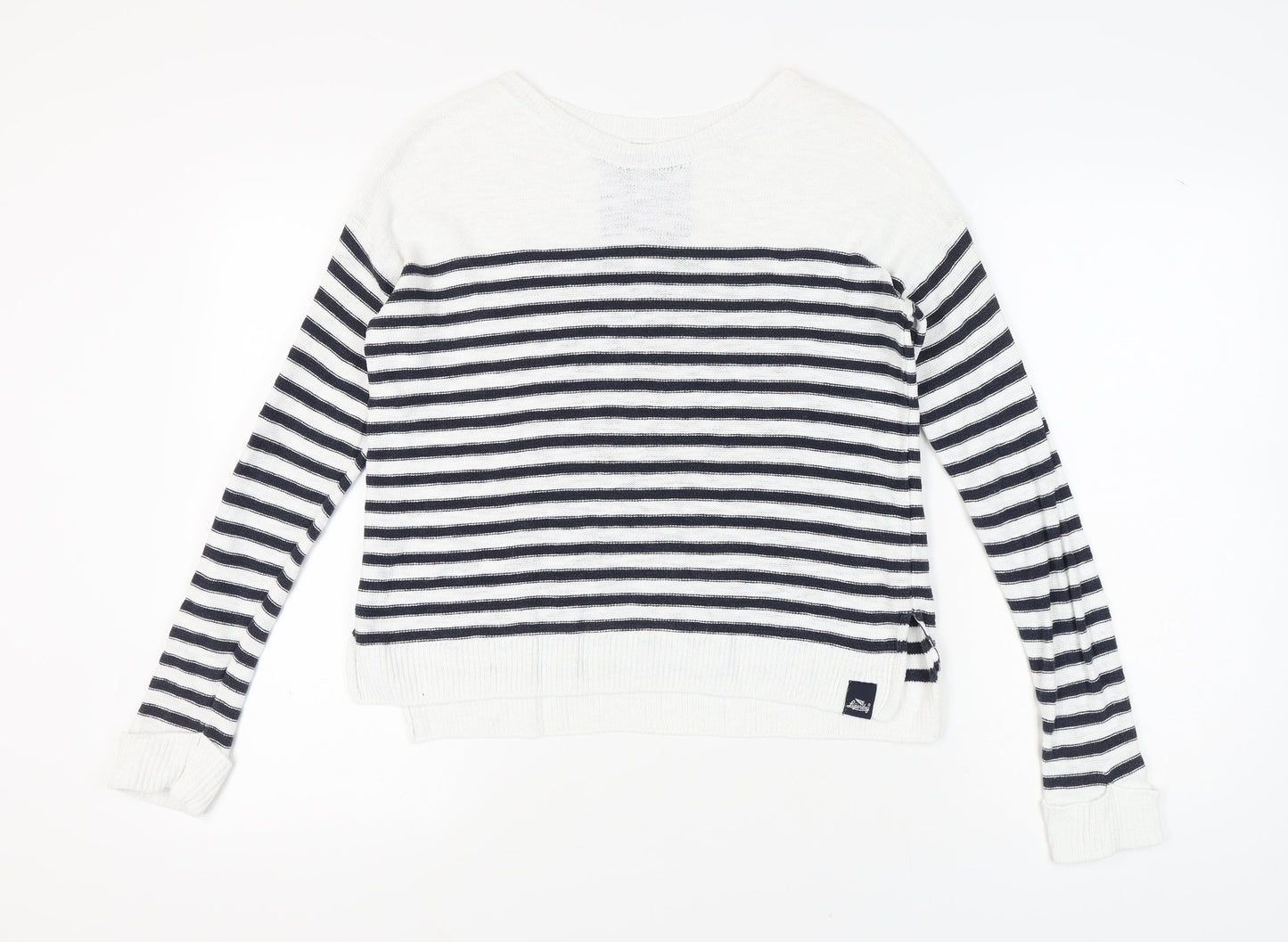 Luperdry Women's Striped Pullover Jumper S White