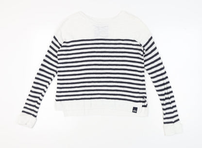 Luperdry Women's Striped Pullover Jumper S White