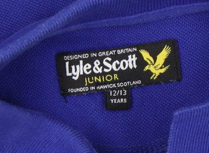 Lyle & Scott Boys Blue Polo Shirt, Size 12-13 Years, Logo Accent