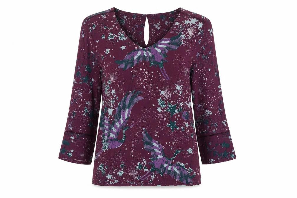 Womens UK Size 10 White Stuff Purple Basic Blouse