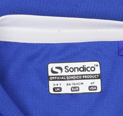 Sondico Boys' Blue Football T-Shirt, 3-4 Years, Sports Activewear