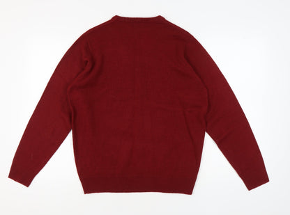 James Pringle Men's Red V-Neck Pullover Jumper M