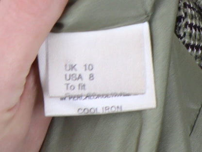 Jaeger Women's Grey Check Single-Breasted Jacket Size 10