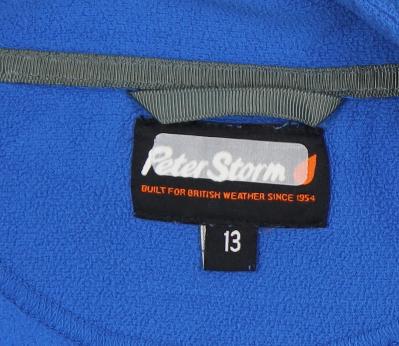Peter Storm Girls Blue 1/4 Zip Fleece Sweatshirt 13 Years