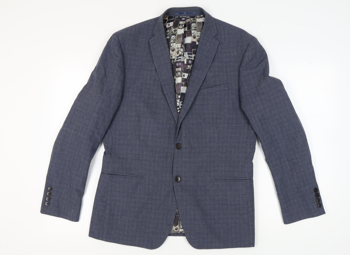Mens UK Size 42 Ben Sherman Regular Blue Suit Jacket