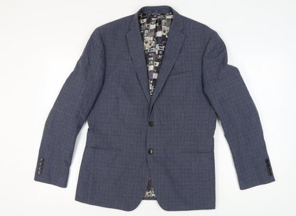 Mens UK Size 42 Ben Sherman Regular Blue Suit Jacket
