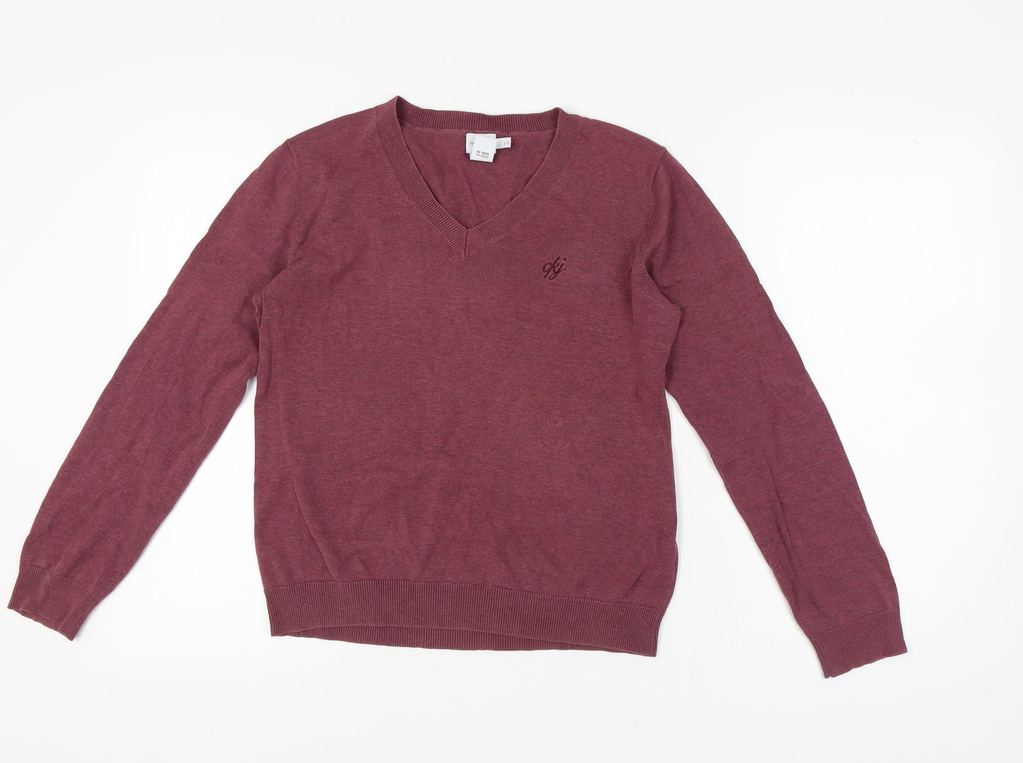 Calvin Klein Jeans Women's Purple V-Neck Pullover L