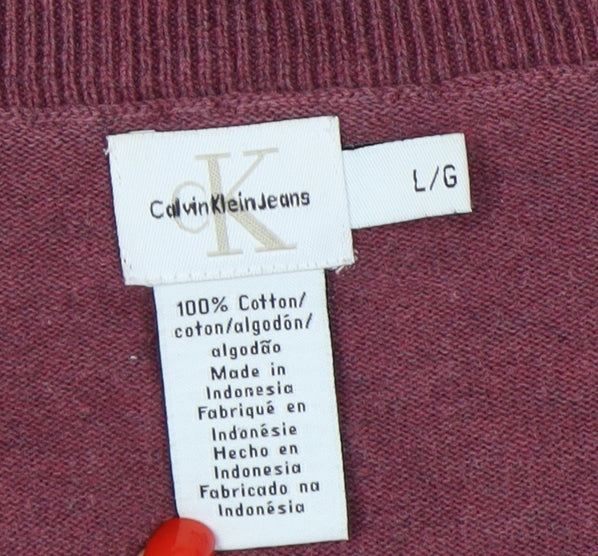 Calvin Klein Jeans Women's Purple V-Neck Pullover L