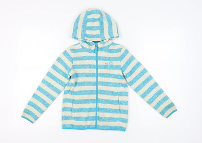 Peter Storm Girls Blue Striped Hoodie 7-8 Years