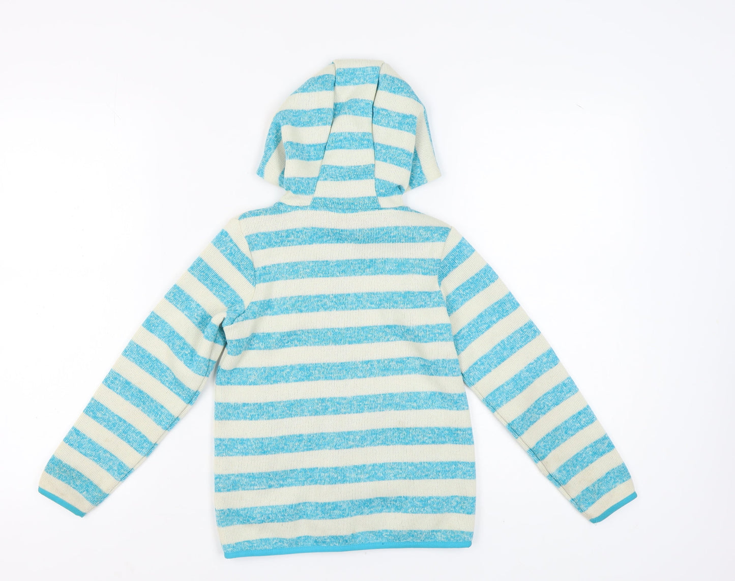 Peter Storm Girls Blue Striped Hoodie 7-8 Years