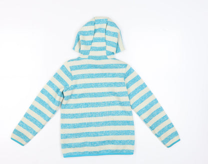 Peter Storm Girls Blue Striped Hoodie 7-8 Years