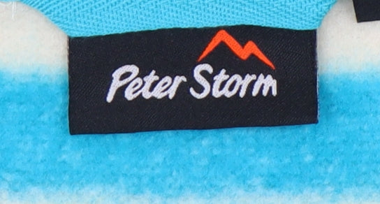 Peter Storm Girls Blue Striped Hoodie 7-8 Years