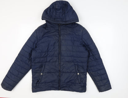Mens UK Size M JACK & JONES Blue Puffer Jacket