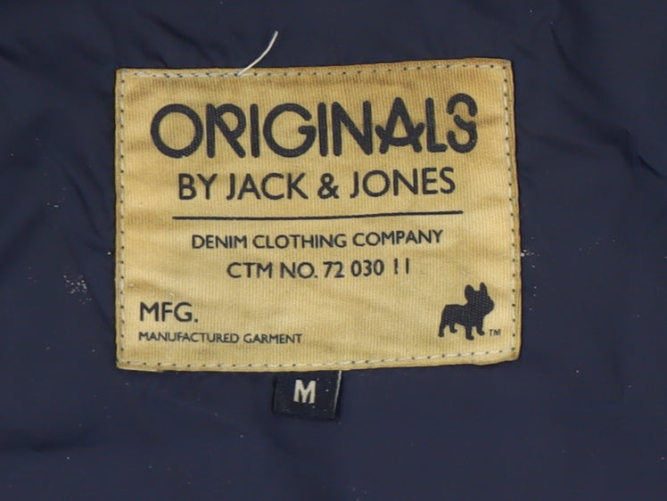 Mens UK Size M JACK & JONES Blue Puffer Jacket