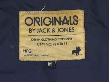 Mens UK Size M JACK & JONES Blue Puffer Jacket