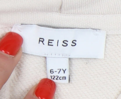 Reiss Girls Beige Hoodie, 6-7 Years, Cotton Pullover