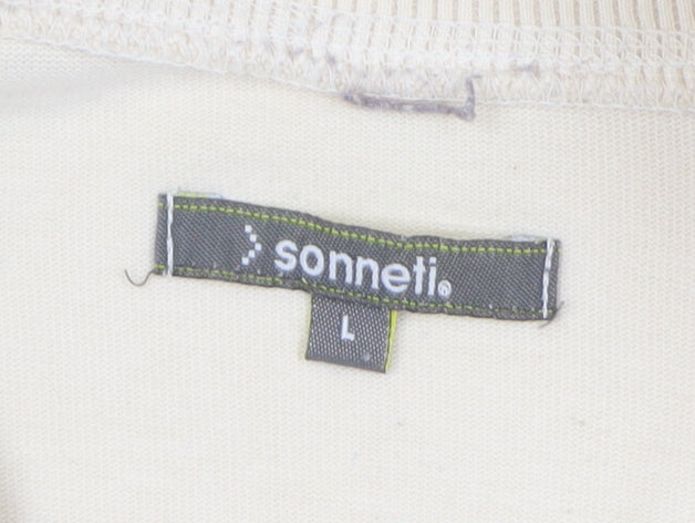 Sonneti Men's Beige Henley Long Sleeve Sweatshirt - Size L