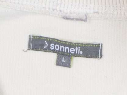 Sonneti Men's Beige Henley Long Sleeve Sweatshirt - Size L