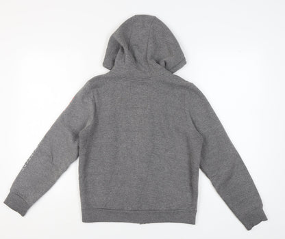Tokyo Laundry Women's Grey Full Zip Hoodie, S, Logo Accent