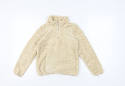 Mountain Warehouse Girls Beige Fleece 1/2 Zip Sweatshirt 9-10 Yrs