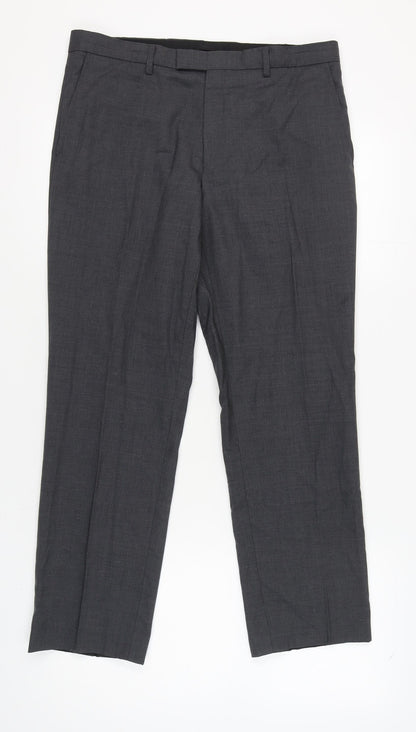 T.M. Lewin Grey Dress Pants, Size 34, Men's Formal Trousers
