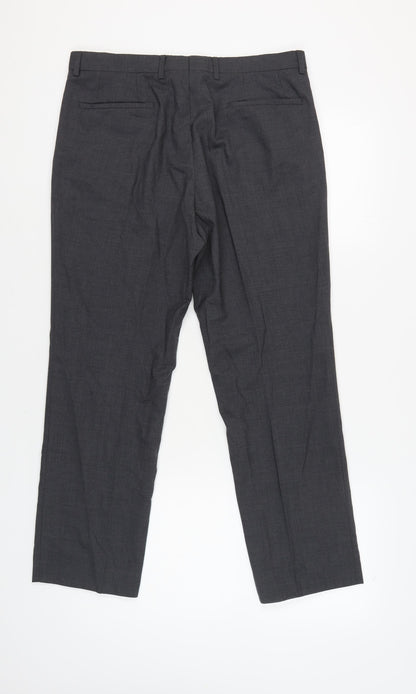 T.M. Lewin Grey Dress Pants, Size 34, Men's Formal Trousers