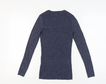 Womens UK Size 8 Fat Face Blue Pullover Jumper