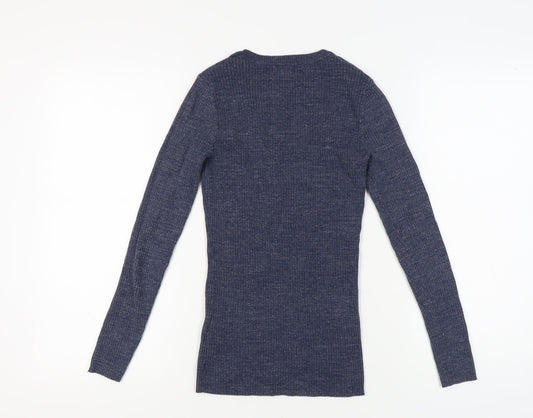 Womens UK Size 8 Fat Face Blue Pullover Jumper